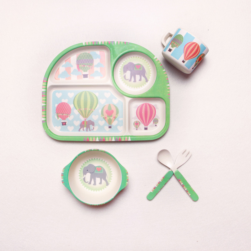 Cute Cloud Baby Dinner Set - Plate, Bowl, Cup & Utensils