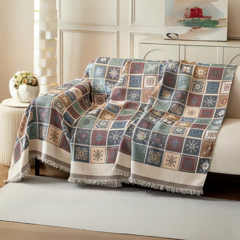 Cozy Knit Bohemian Sofa Slipcover