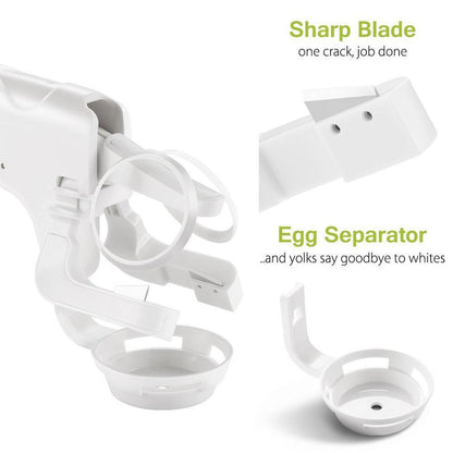 Easy Egg Cracker Handheld White Separator Tool