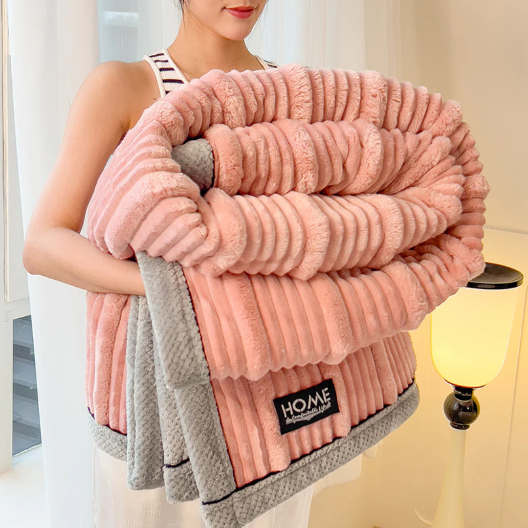 Soft Faux Fur Throw Blanket for Bed and Couch