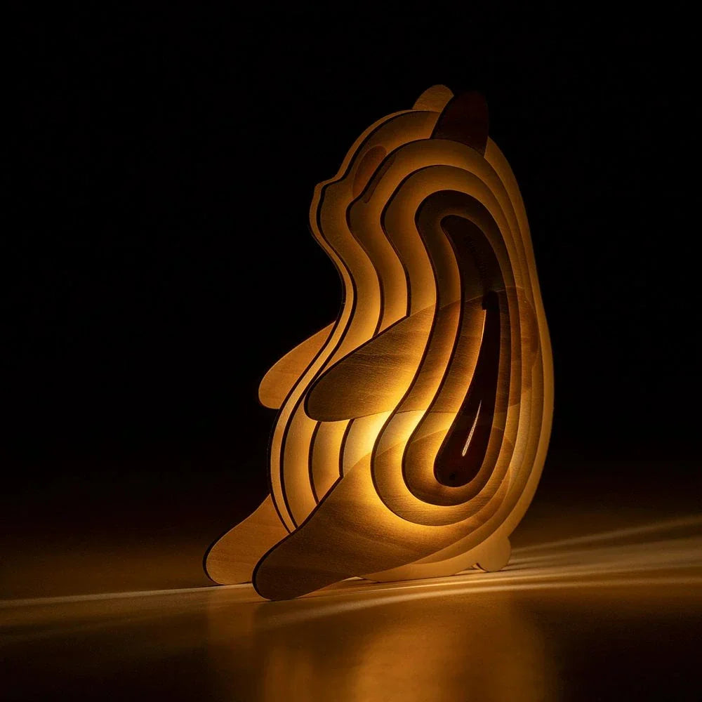 Handcrafted Woodland Animal Table Lamp