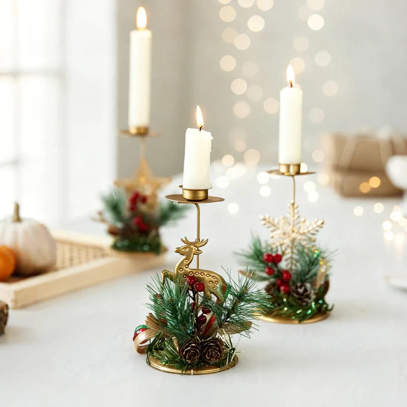 Winter Glow Metal Candle Holder