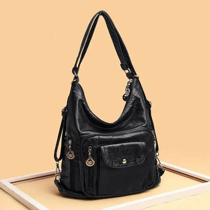 Spacious Genuine Leather Tote Handbag