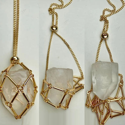 Sparkling Gemstone Crystal Pendant Necklace