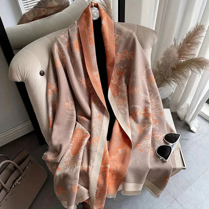 Lightweight Floral Reversible Silk Scarf