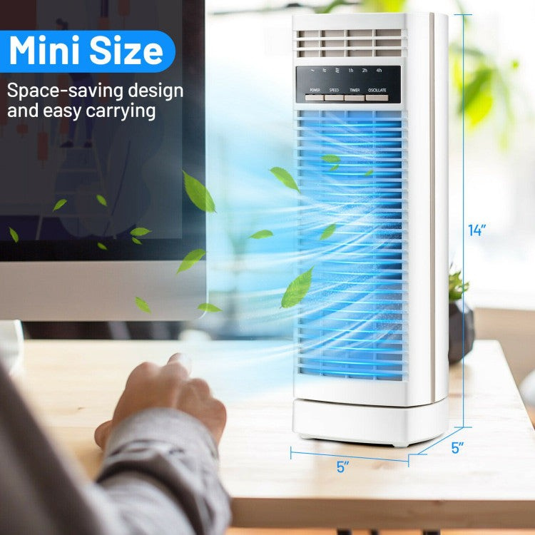 Compact Quiet Office Tower Fan with Adjustable Settings