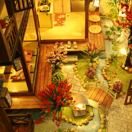 Big Detailed Wooden Doll House with Lights