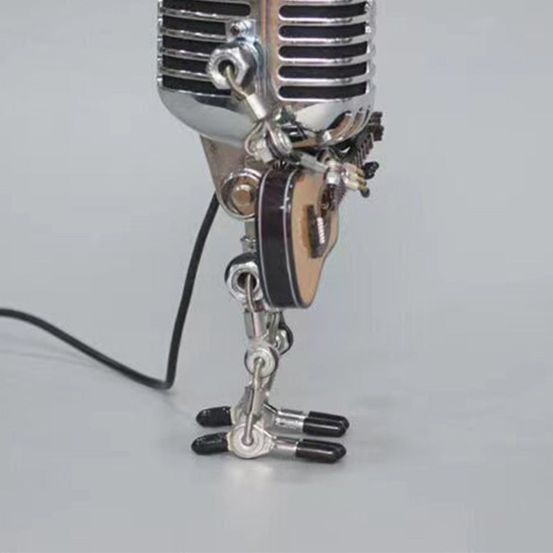 Vintage Style Microphone Robot Figure