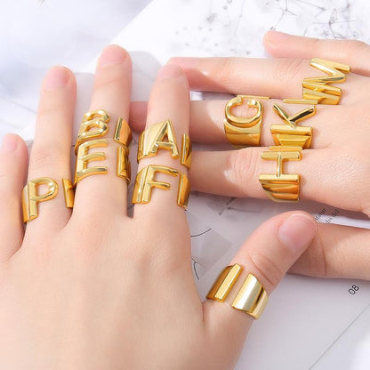 Personalized Alphabet Letter Ring