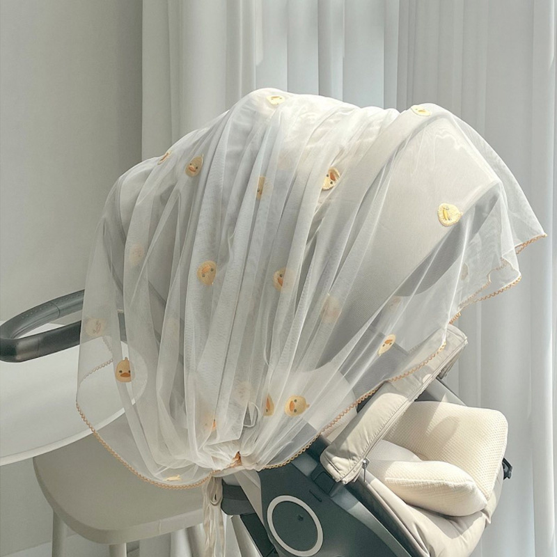 Baby Stroller Canopy with Muslin Fabric & Bug Net