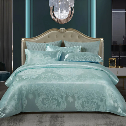 Soft Floral Pattern Satin Duvet Cover Set