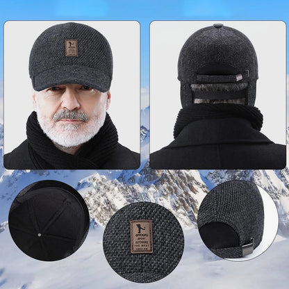 Warm Beanie Baseball Cap with Ear Flaps