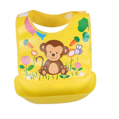 Soft Baby Bib with Crumb Tray - Easy Clean Waterproof Design