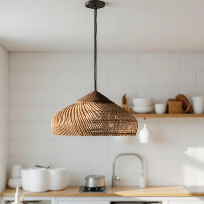 Natural Woven Pendant Light Fixture