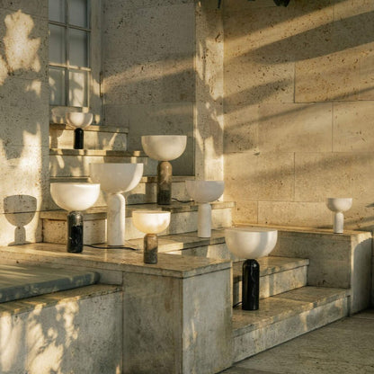Elegant Marble Table Lamp with Gold Details