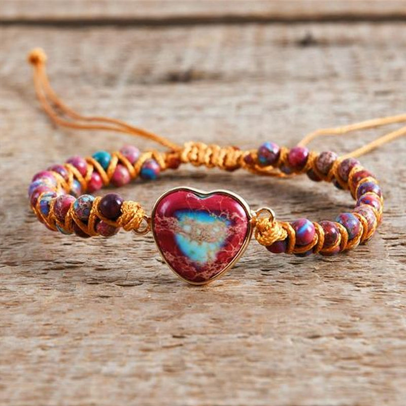 Beautiful Heart Shaped Jasper Jewelry Bracelet