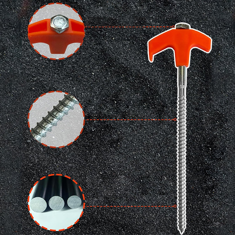 Adjustable Screw in Tent Stakes - Fesara