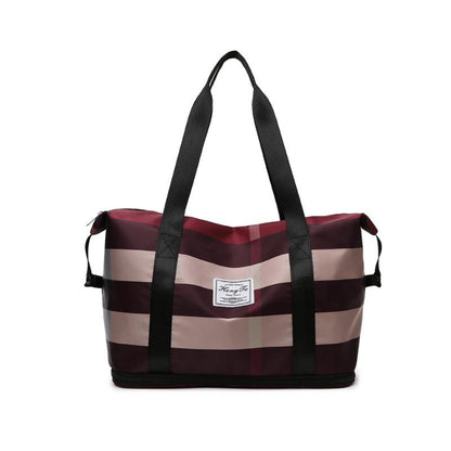 Stylish Checked Luggage Bag - Fesara