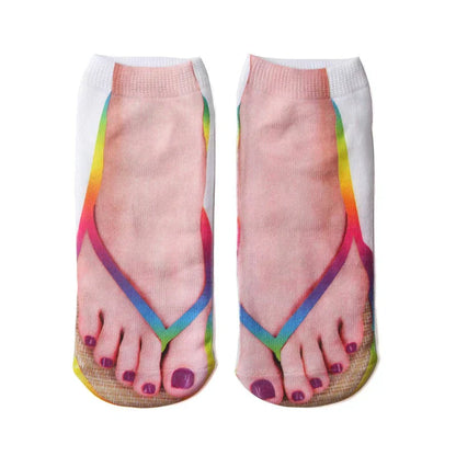 Fashionable Nail Art Crew Socks