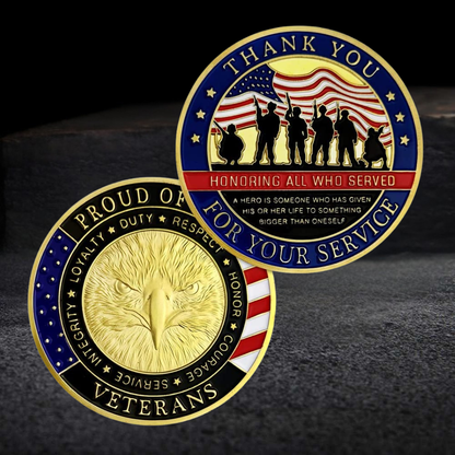Patriotic Gold Silver Challenge Coin Set Military Gift - Fesara