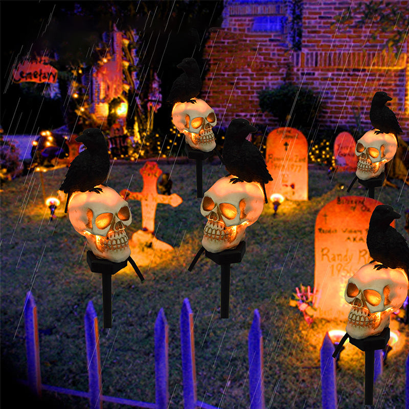 Spooky Solar Powered Skull String Lights