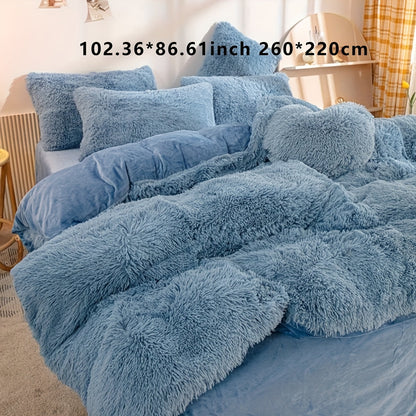 Soft Plush Velvet Duvet Cover Set for Cozy Bedding