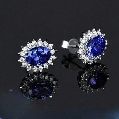 Exotic Azure Drop Gemstone Earrings