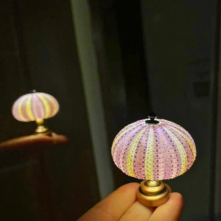 Rustic Coastal Table Lamp with Real Sea Shell Shade