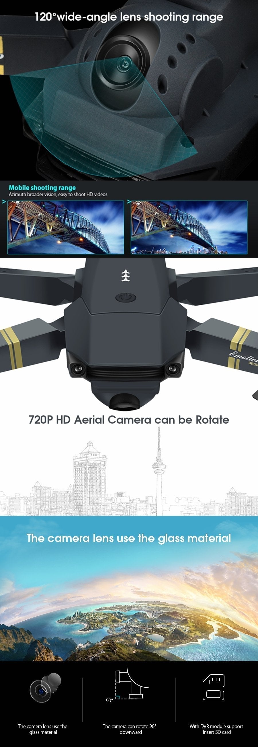 Portable Foldable HD Mini Drone With 2MP Camera