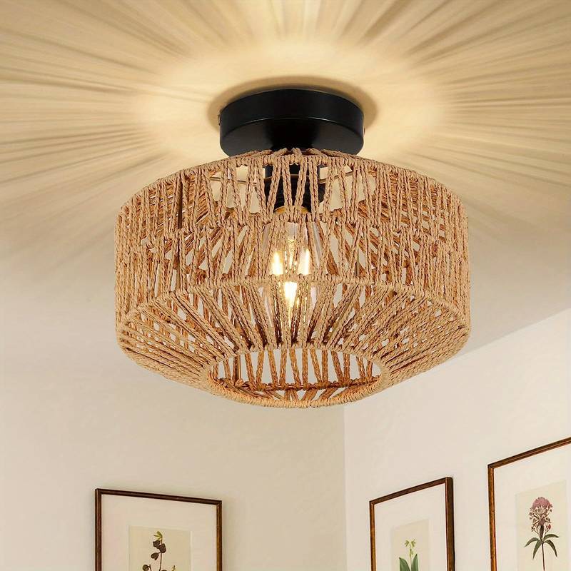 Rustic Wooden Ceiling Lamp - Fesara