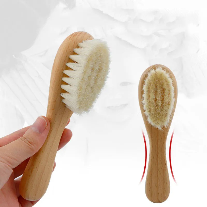 Gentle Baby Hair Brush Set with Wooden Comb