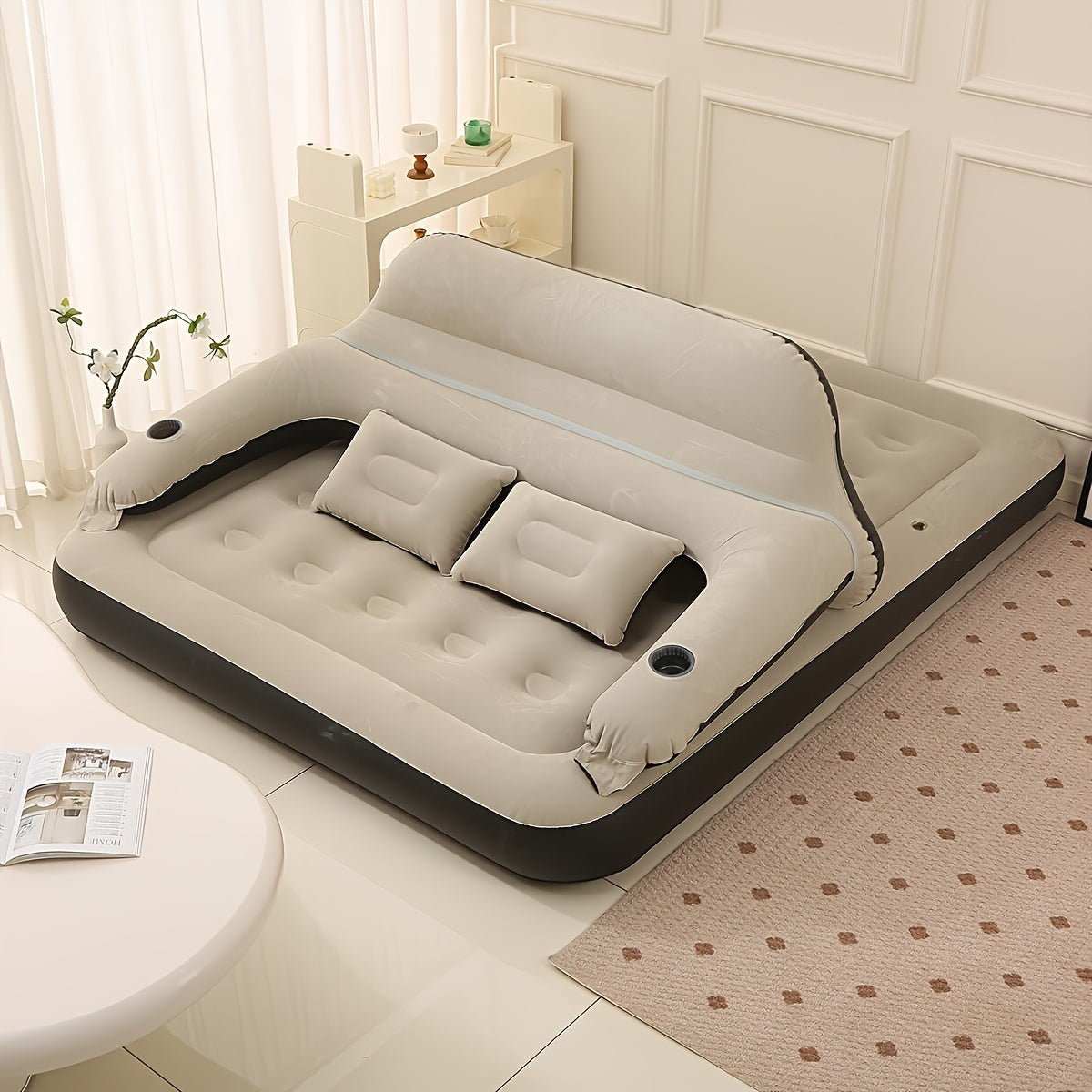 Premium Air Mattress with Back Support for Comfort