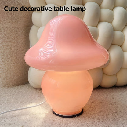 Beautiful Glass Mushroom Table Lamp
