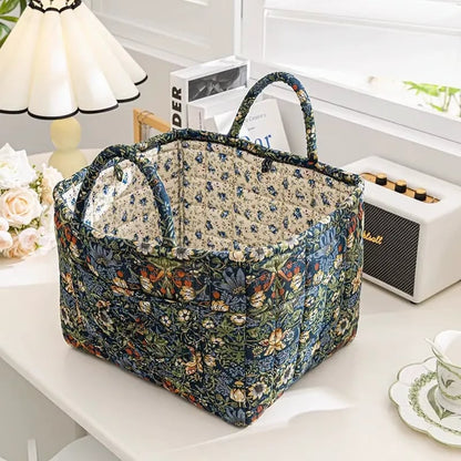 Rustic Woven Cloth Storage Basket - Fesara