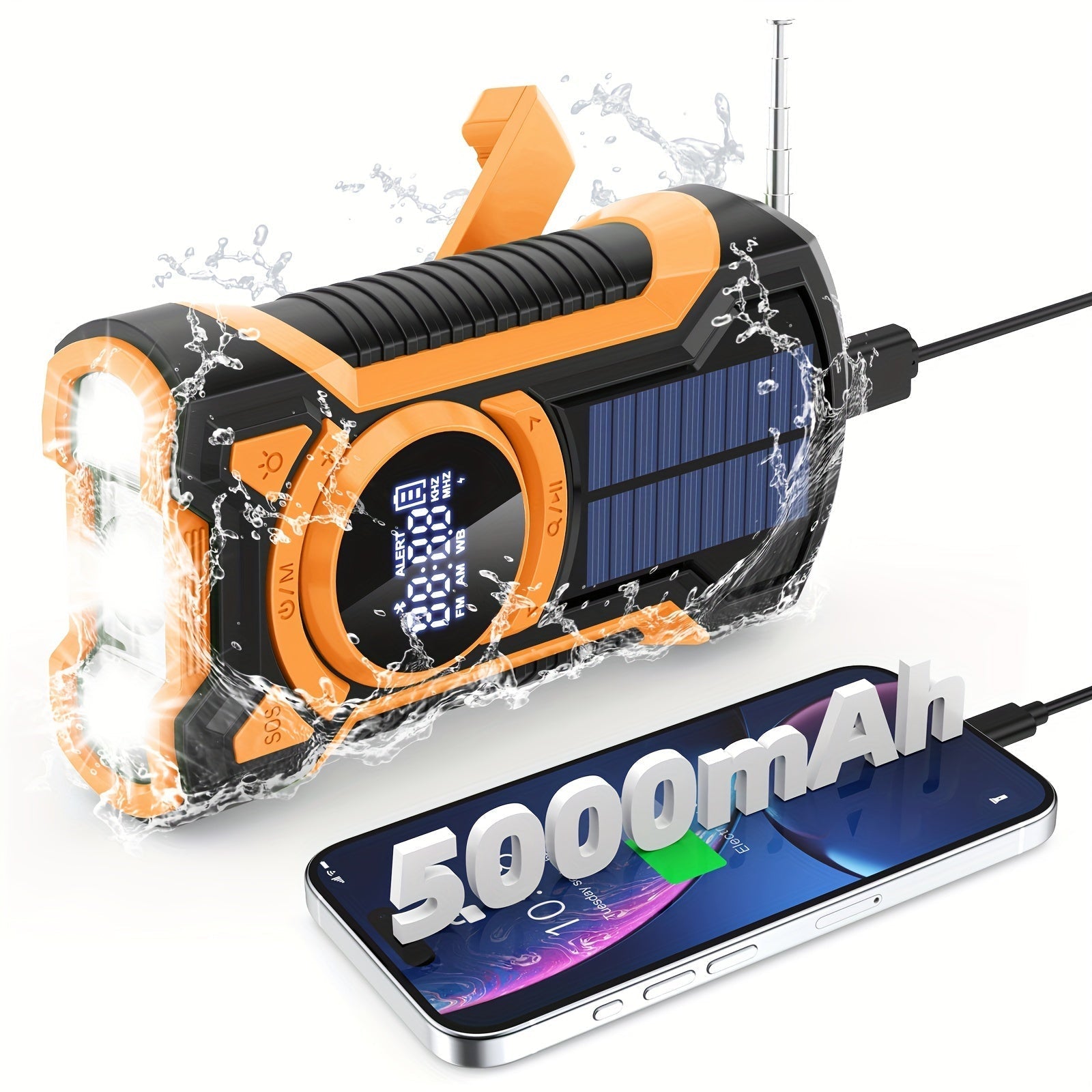Portable Survival Radio with Flashlight and USB Charger - Fesara