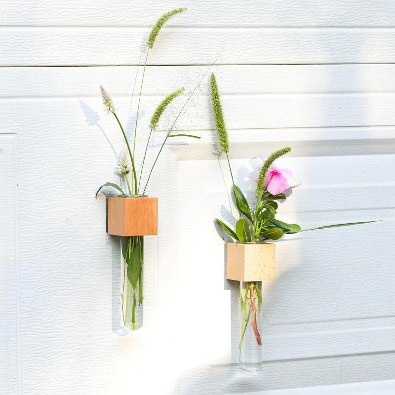 Small Wooden Magnetic Vase Wall Decoration