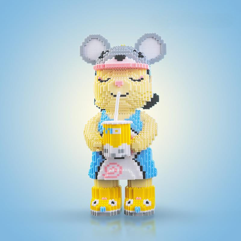 Colorful Building Block Bear Toys - Fun DIY Display Figures