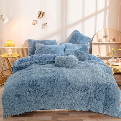 Soft Plush Velvet Duvet Cover Set for Cozy Bedding
