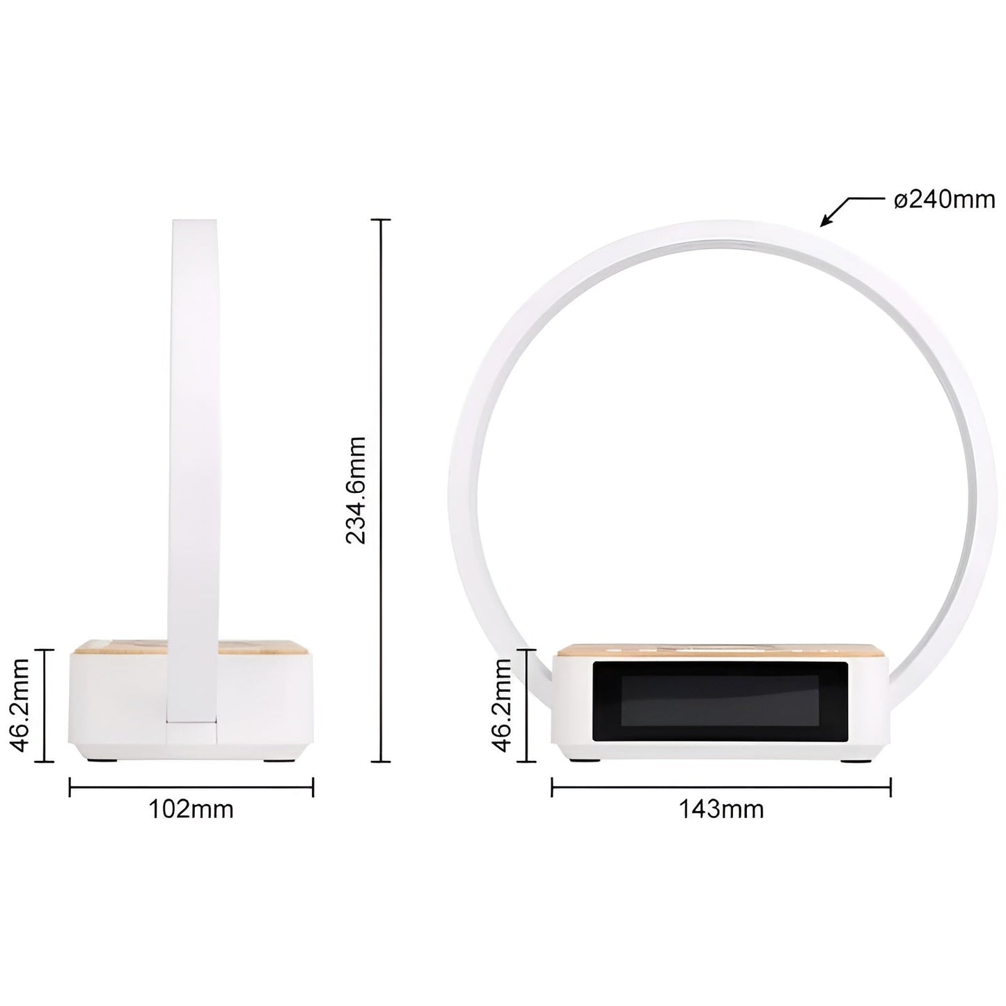 Smart LED Desk Lamp with Wireless Charging & Clock