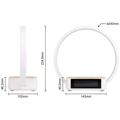 Smart LED Desk Lamp with Wireless Charging & Clock