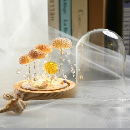 Rustic Coastal Table Lamp with Real Sea Shell Shade
