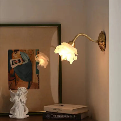 Classic Floral Glass Wall Lamp