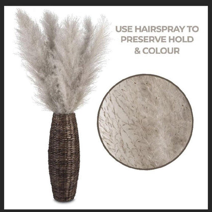 Natural Dried Pampas Grass Decor Bundle with Feathers