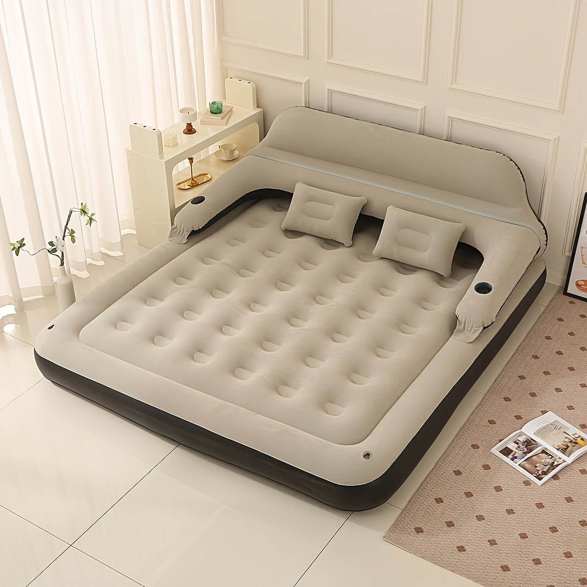 Premium Air Mattress with Back Support for Comfort