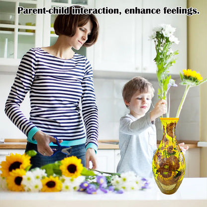 Beautiful 3D Flower Vase Puzzle Decor