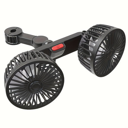 Portable Dual Car Fan with 360 Rotation and USB Power