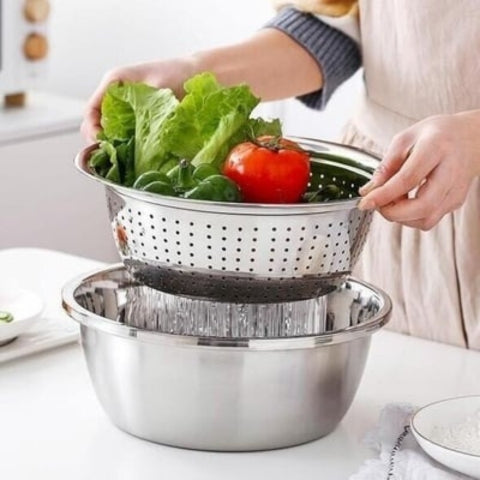 Premium Metal Fine Mesh Colander Set