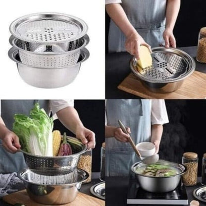Premium Metal Fine Mesh Colander Set