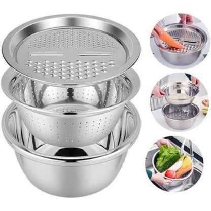 Premium Metal Fine Mesh Colander Set