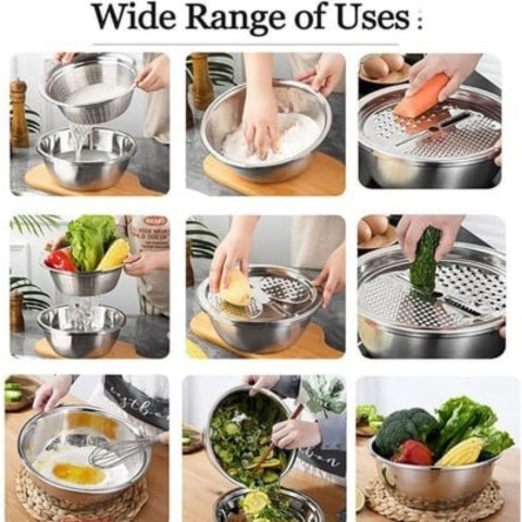 Premium Metal Fine Mesh Colander Set